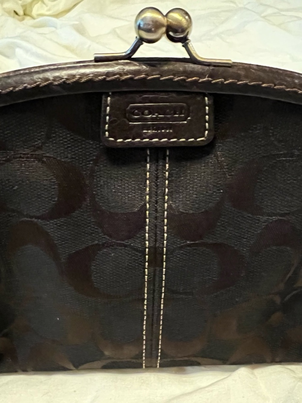 Coach Legacy Stripe Signature Framed Beauty Pouch - Picture 14 of 14